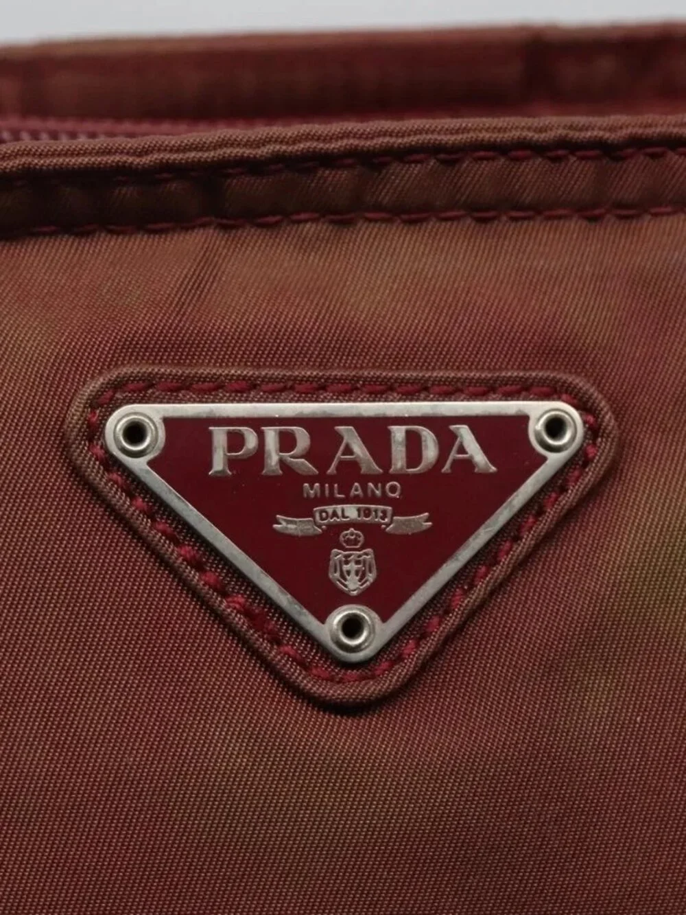 PRADA Shoulder Bag Nylon Wine Red Auth ar13308